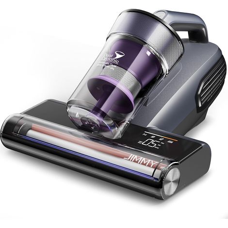 Aspirateur à Main pour Matelas 15kPa Aspirateur Anti-Acariens avec Lampe UV-C, Chauffage à 65°C, Capteur d'acariens, écran LED, Fonction ions Négatifs, pour Matelas, lit, Canapé (Violet) (1/5)