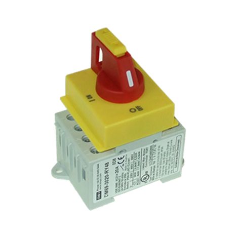 Sectionneur montage rail din 3P, 63A, bouton 48 DM693063RY48