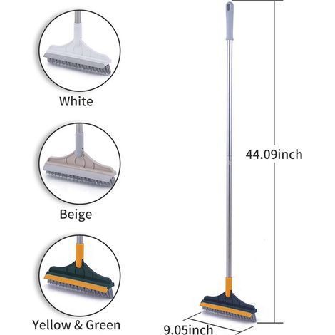 Escoba y rasqueta 2 en 1: cepillo giratorio de 120° para fregar ventanas, esquinas y juntas juego para cocina, baño y azulejos. (1/4)