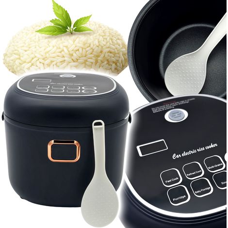 Cuiseur à riz portable - 2 L - 200 W - 12 V/24 V - Minuteur LCD - 6 fonctions (1/5)