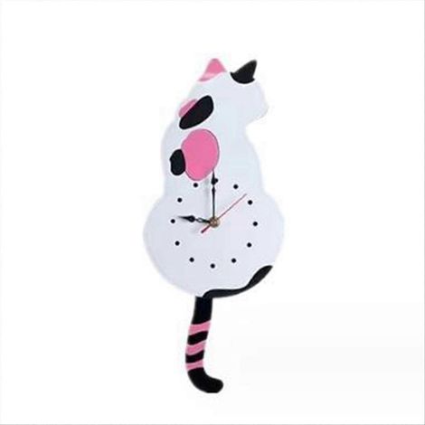 Horloge murale à pendule White-Cat, Horloge chat, Horloge chat (1/5)