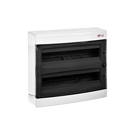 Tableau de distribution modulaire 2x18, montage en saillie, porte pare-fumée / IP 40 400 V CA / ECT 2X18PT-s 001101085