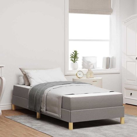Boxspringbett mit Matratze Taupe 80 x 200 cm Stoff