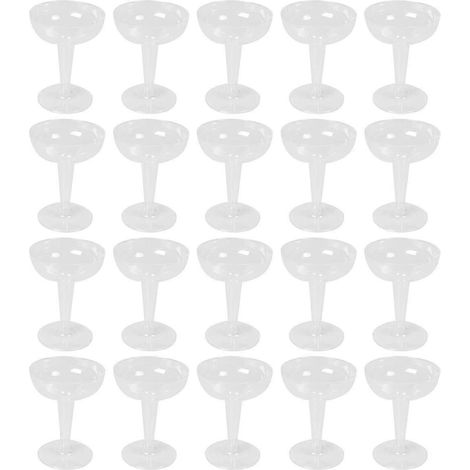 Flûtes à champagne jetables en plastique transparent - Lot de 20 verres à champagne transparents pour fêtes (1/5)