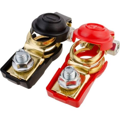 Battery Terminals, Battery Connectors, Battery Cut Off Switch for Boat/Truck/Car/Van, Red and Black, Positive and Negative (1 Pair) (1/5)