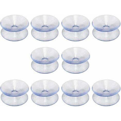 Ventouses double face compatibles avec dessus de table en verre, 10 ventouses sans crochets, ventouses pour miroir multifonctionnel, double face en verre antidérapant(30mm)
