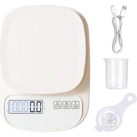 Food Scales, Digital Kitchen Scale, Kitchen Scales with LCD display, High-Precision Digital Coffee and Gram Scale, Waterproof Electronic Weight Scale, 5.91x8.27x1.38 Inches for Meal Preparation (1/5)