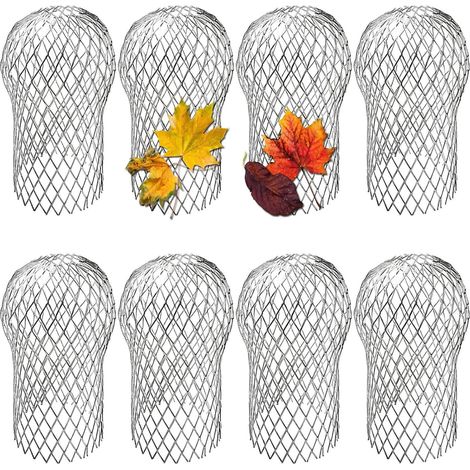 Lot de 8 Grilles de Protection de Gouttière 8 cm – Filtre en Maille Aluminium Extensible, Stop Feuilles et Débris, Anti-Rongeurs (1/5)