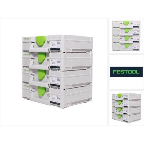 Festool Systainer Set 4x SYS3 M 112 ( 4x 204840 ) 7,7 litri 396x296x112mm Valigia portautensili collegabile