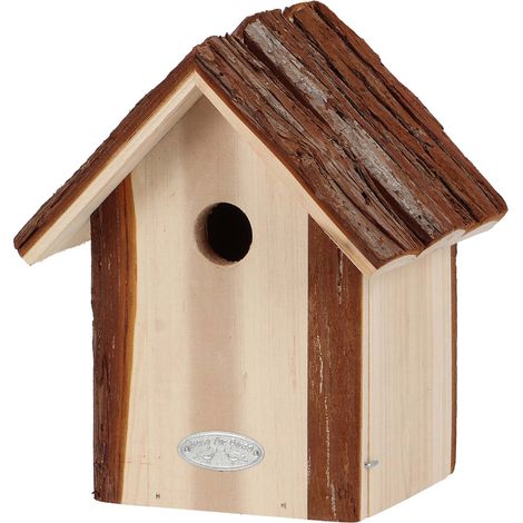 Nichoir pour oiseaux mésange bleue avec toit écorce - Esschert Design (1/3)