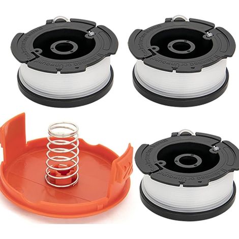 Lot de 3 bobines de débroussailleuse compatibles avec Black Decker AF-100 ST5530-GB GLC3630L20-GB STC1820PC-GB BESTA530-GB BESTA525-GB avec couvercle de bobine et ressort (1/5)