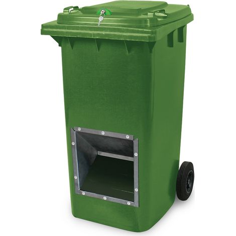 BRB Behälter für Streugut, abschließbar und mit Entnahmeöffnung, 240 Liter, BxTxH 580x730x1075 mm (Grün) (1/2)