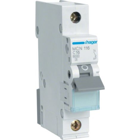 Hager MCN116 Interruptor Automático 16 A Blanco Tipo C
