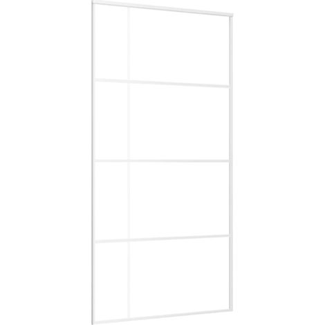 Porta Scorrevole in Vetro ESG e Alluminio 102,5x205 cm Bianca vidaXL