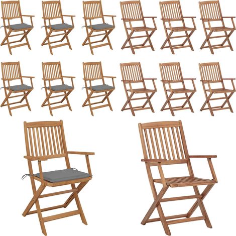 Klappbare Gartenstühle 6 Stk. mit Kissen Massivholz Akazie - Gartenstühle - Klappstühle - Holzstühle - Esszimmerstühle - Outdoor Möbel - Home & Living (1/5)
