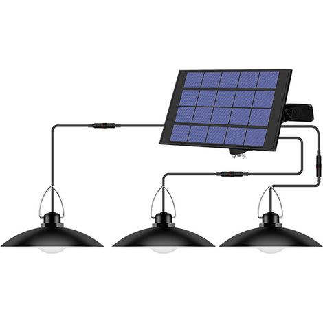 Lámpara colgante LED con energía solar para uso exterior, resistente al agua con clasificación IP65, ideal para puertas, patios y pasillos. (1/5)