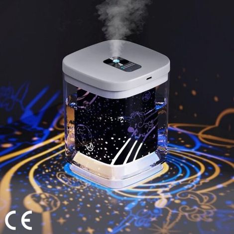 Humidificateur ultra-silencieux - Format compact 1000 ml avec veilleuse - Deux modes de brumisation - Arrêt automatique - 2 filtres inclus - Idéal pour la chambre de bébé et la maison - Blanc