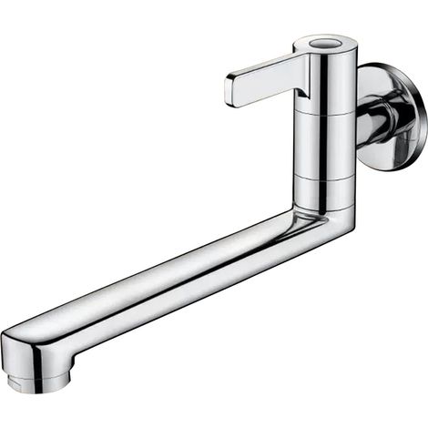 Robinets de Lavabo pour Salle de Bain Robinet Mural Cuisine Eau Froide Rallonge Robinet Salle de Bain Robinet Cuisine Salle Bain Montage Mural Robinet Pivotant,Couleur Chromée,20 Cm (1/5)