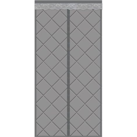 90x200cm Gris Rideau de Porte Isolant Thermique Rideau de Porte Épaississant d'hiver en Coton Magnétique pour portes Isolation Seule pour portes