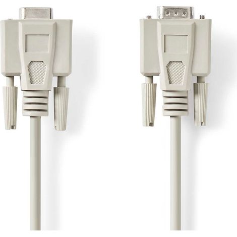 Cable serie d sub macho de 9 pines d sub hembra de 9 pines niquelado 500 metros redondo pvc marfil etiqueta