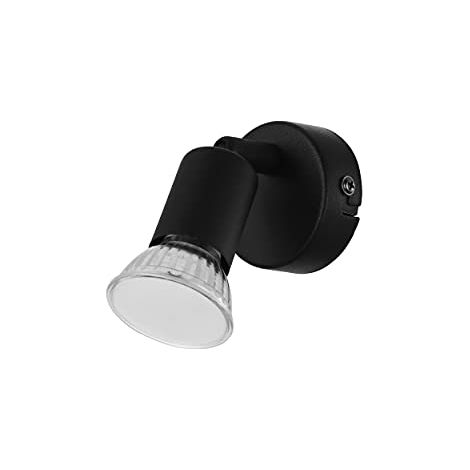 EGLO Led lampada da parete Buzz-Led, lampada da soffitto, lampada da parete interna in metallo, lampada da soggiorno, lampada da sala in nero, spot Led con presa GU10 (1/4)