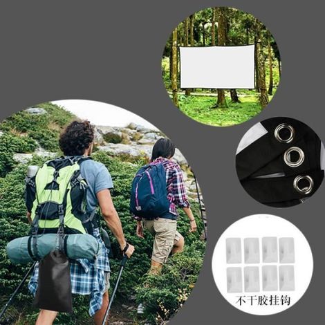 100 Pouces HD 16: 9 Écran de Projection Pliable Lavable Résistant Double-Face Projection Video pour Masion Cinema ou Bureautique (1/4)