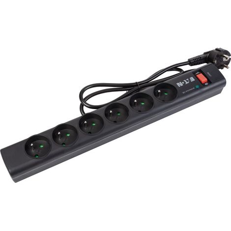Bloc multiprise avec interrupteur parasurtenseur Eaton - 6 prises 2 P + T - 16 A (1/10)