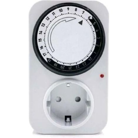 Minuterie journalière mécanique 4000 W, voyant lumineux blanc, 16 A, 120 x 85 x 72 mm (1/5)