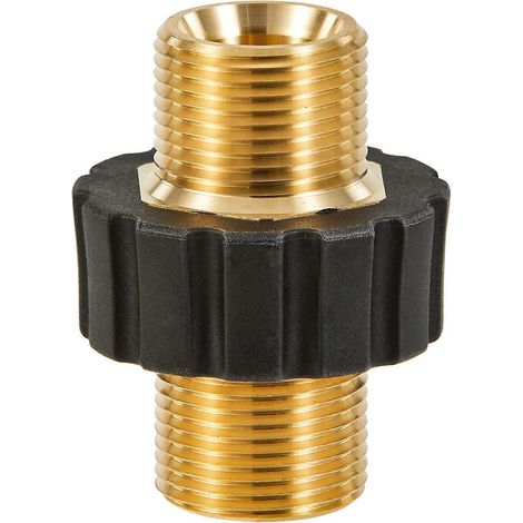 Adaptateur pivotant anticorrosion M22 14 mm mâle vers M22 14 mm mâle pour nettoyeur haute pression (1/4)