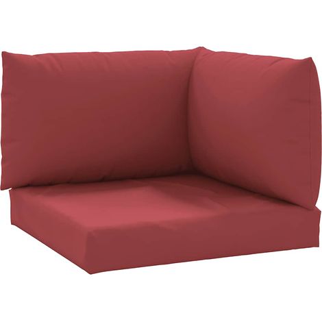 Coussins de palette lot de 3 rouge bordeaux tissu oxford (1/5)