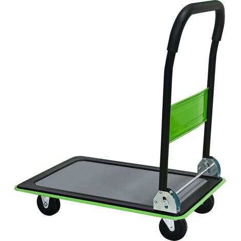 Faltbarer Stahl-Plattformwagen 150 kg mit 360°-Lenkrollen, grün MODENUIT (1/4)