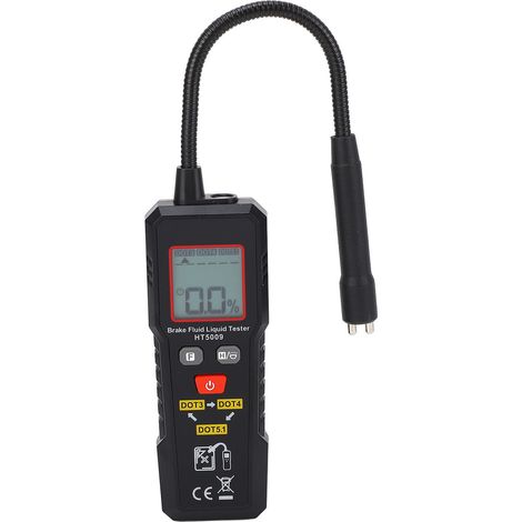 Testeur de liquide de frein avec sonde à col de cygne, détecteur de teneur en eau pour liquide de frein de voiture et moto, compatible DOT3, DOT4 et DOT5.1 (1/5)