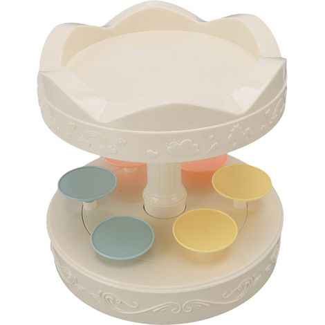 Plateau rotatif automatique 2 niveaux 6 plateaux pour cupcakes, présentoir tournant avec musique, décoration mariage anniversaire fête (1/5)