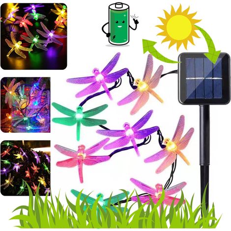 Solarbetriebene Gartenlichterkette mit Libellenmotiv, mehrfarbig, 6,5 m, 30 LEDs (1/5)