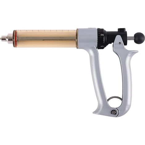 Seringue Vétérinaire, Seringue Continue Réglable Semi-Automatique en Acier Inoxydable, Injection de Vaccin Vétérinaire pour Bovins, Ovins, Porcins, Caprins(Size:50ML) (1/5)