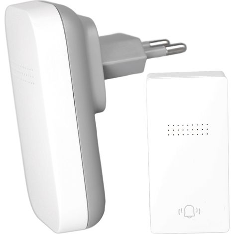 Sonnette sans fil auto-alimentée avec récepteur, sonnerie automatique et bouton-poussoir, prise UE 100-230 V (1/5)