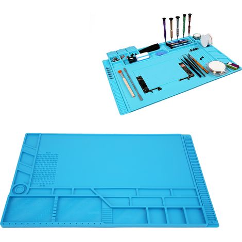 Tapis de table magnétique S-180 résistant aux hautes températures, isolant thermique pour pistolets à air chaud et fers à souder, protection anti-brûlure pour supports de téléphones portables, tapis d (1/5)