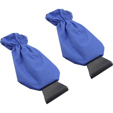 Ensemble de déneigement 2 pièces avec raclettes et gants pour enlever la neige et la glace, gratter rapidement la neige et rester au chaud (bleu). (1/5)