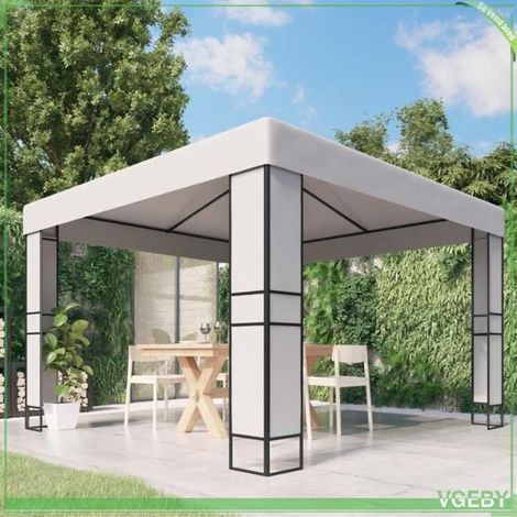 Tonnelle - FAFEICY - 47950 - Toit double - 3x3 m - Blanc (1/5)