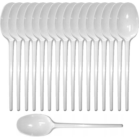 Sparsame, wiederverwendbare Löffel, weiß, 100 Stück (1/2)