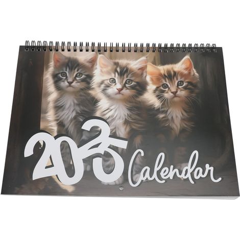 Calendrier 2025 avec de jolies photos de chatons, calendrier mural de 12 mois et repère des mois à venir pour la maison (1/5)