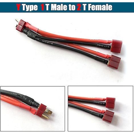 Connecteur de batterie parallèle XT60, câble mâle/femelle, rallonge double en Y/3 voies, fil silicone 14 AWG F (1/5)