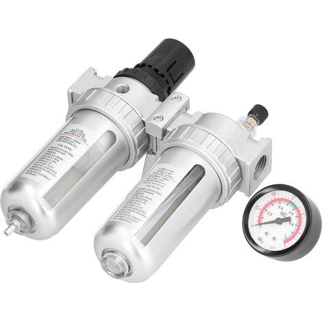 Kit filtre air régulateur pression alliage aluminium séparateur eau huile manomètre pour génie mécanique SFC400 (1/5)