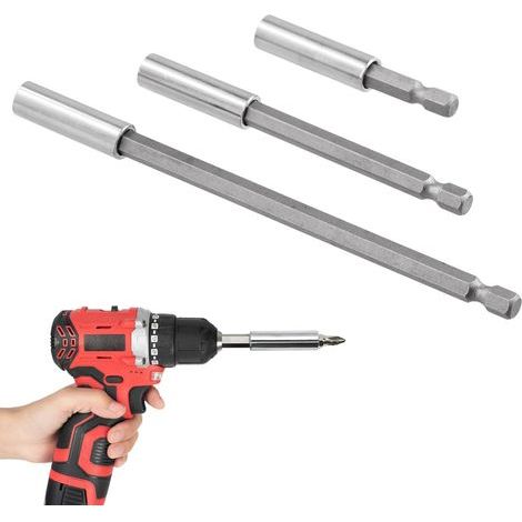 Ensemble de 3 rallonges hexagonales magnétiques pour perceuse - Support extensible pour visseuse et perceuse sans fil (1/5)