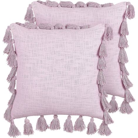 Dekokissen 2er Set LYNCHIS Baumwolle 45 x 45 cm Rosa
