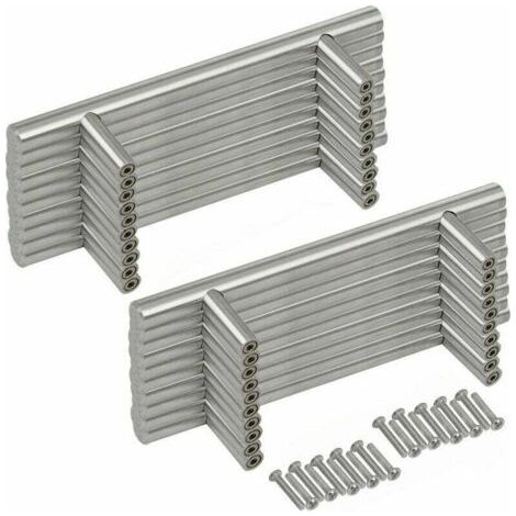 20PCS Poignée Bâton De Porte T- Bar Cuisine Porte Meuble Poignées Acier Inoxydable - Entraxe 96 mm (1/5)