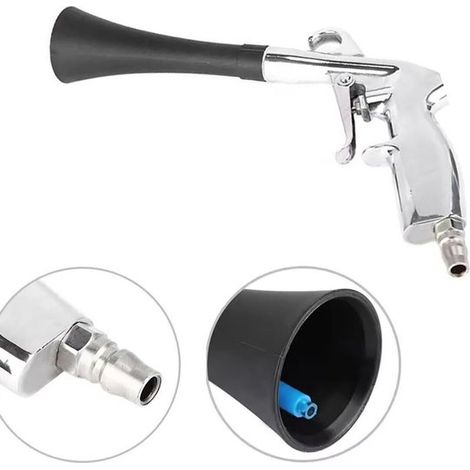 Pistola de limpieza para coches, Pistola de limpieza en seco Tornado, Elimina el polvo rápidamente, Limpieza profunda, Plateada, negra (1/5)