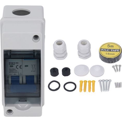 DC Disconnect commutateur 40a Brexer de circuit miniature transparent protecteur avec boîte de distribution IP65 1000V