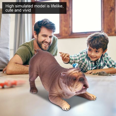 Jouet Bulldog Français Dormeur Réaliste, Figurine Chien Allongé pour Enfant Cadeau d'Anniversaire (1/5)