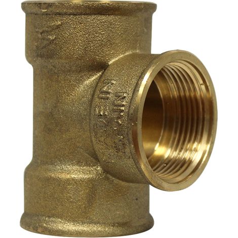 Watts – Té laiton égal femelle 1'1/4 – Raccord à visser pour plomberie – Taraudage 33x42 – Matériau laiton conforme aux normes sanitaires